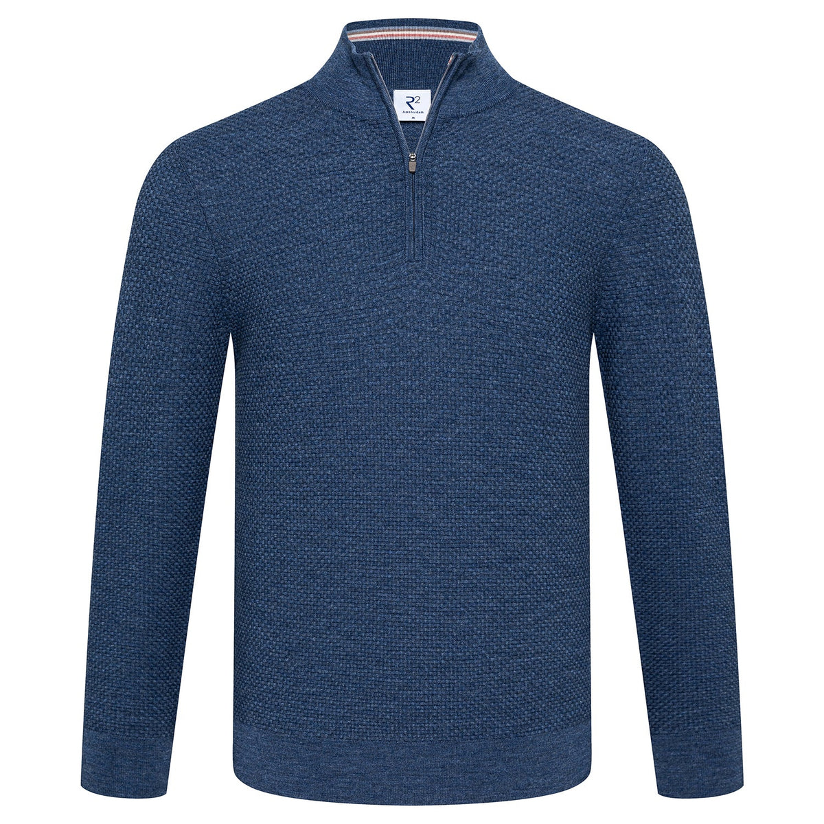 R2 Amsterdam Merino Wool Half-Zip Jumper BLUE 134.ZIP.001_014