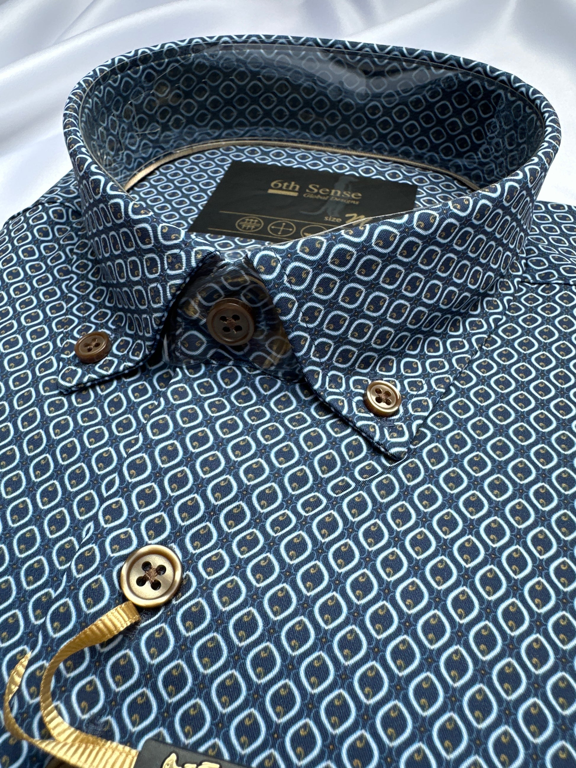 6th Sense Design performance shirt in navy at Ryle Menswear, Tralee