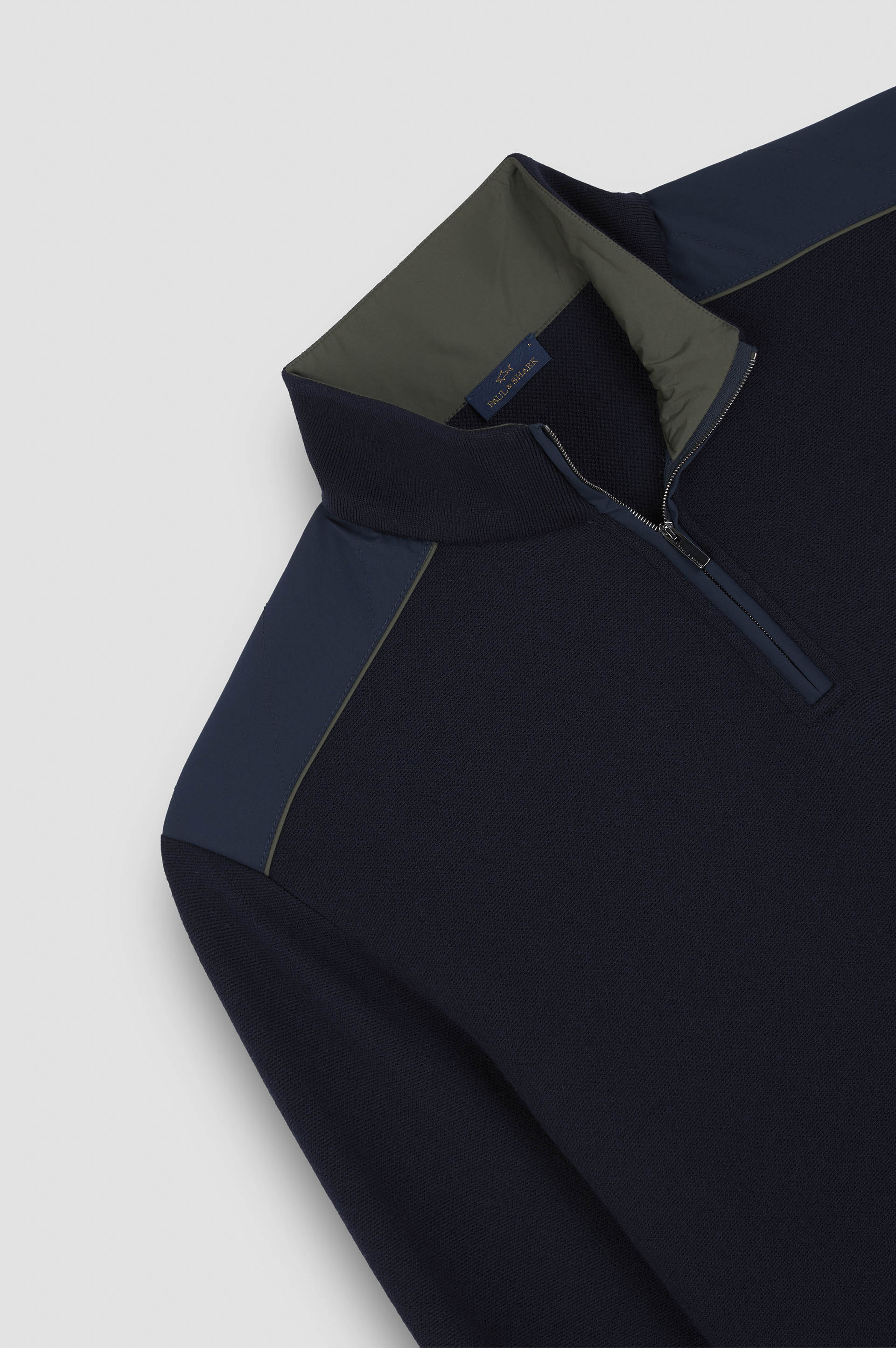 Paul & Shark Typhoon® Platinum Soft Cool Touch wool half zip - Dark Blue 15311131-050-d-v