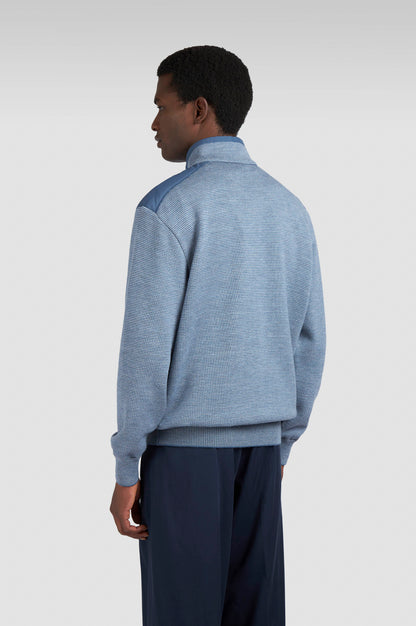 Paul & Shark Half-zip Typhoon® Platinum Sweater in Soft Cool Touch Wool - Vapor Blue 15311133-200-ab-v