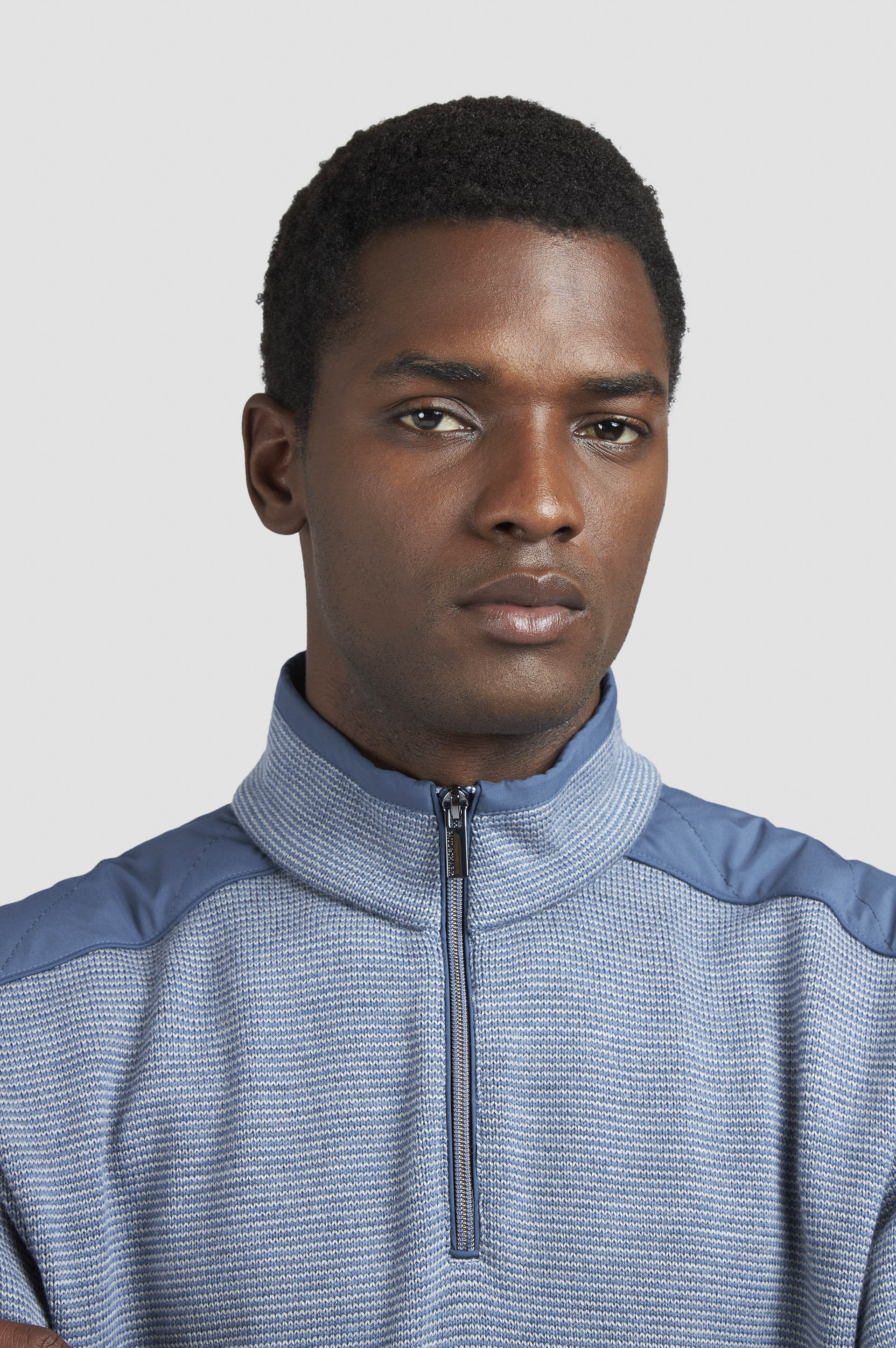 Paul & Shark Half-zip Typhoon® Platinum Sweater in Soft Cool Touch Wool - Vapor Blue 15311133-200-ad-v