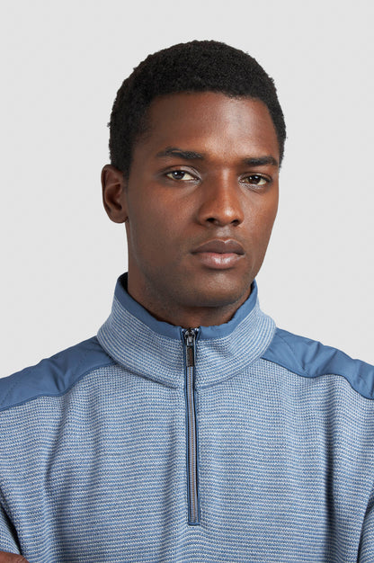 Paul & Shark Half-zip Typhoon® Platinum Sweater in Soft Cool Touch Wool - Vapor Blue 15311133-200-ad-v