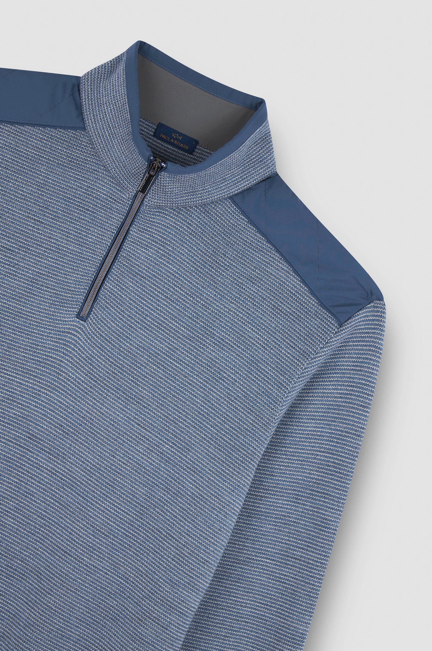 Paul & Shark Half-zip Typhoon® Platinum Sweater in Soft Cool Touch Wool - Vapor Blue 15311133-200-d-v