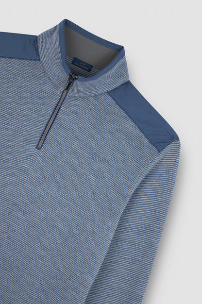 Paul & Shark Half-zip Typhoon® Platinum Sweater in Soft Cool Touch Wool - Vapor Blue 15311133-200-d-v