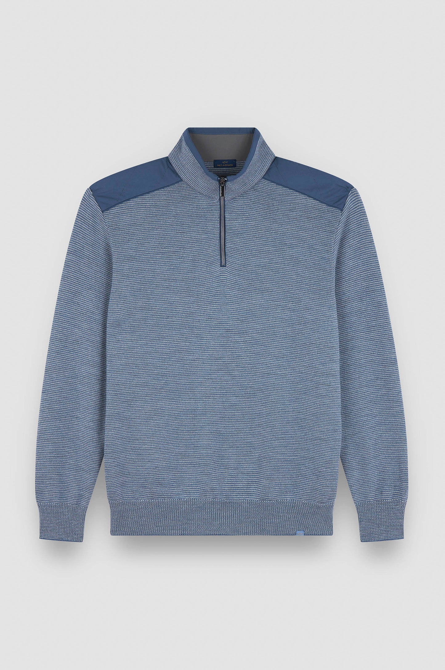 Paul & Shark Half-zip Typhoon® Platinum Sweater in Soft Cool Touch Wool - Vapor Blue 15311133-200-f-v