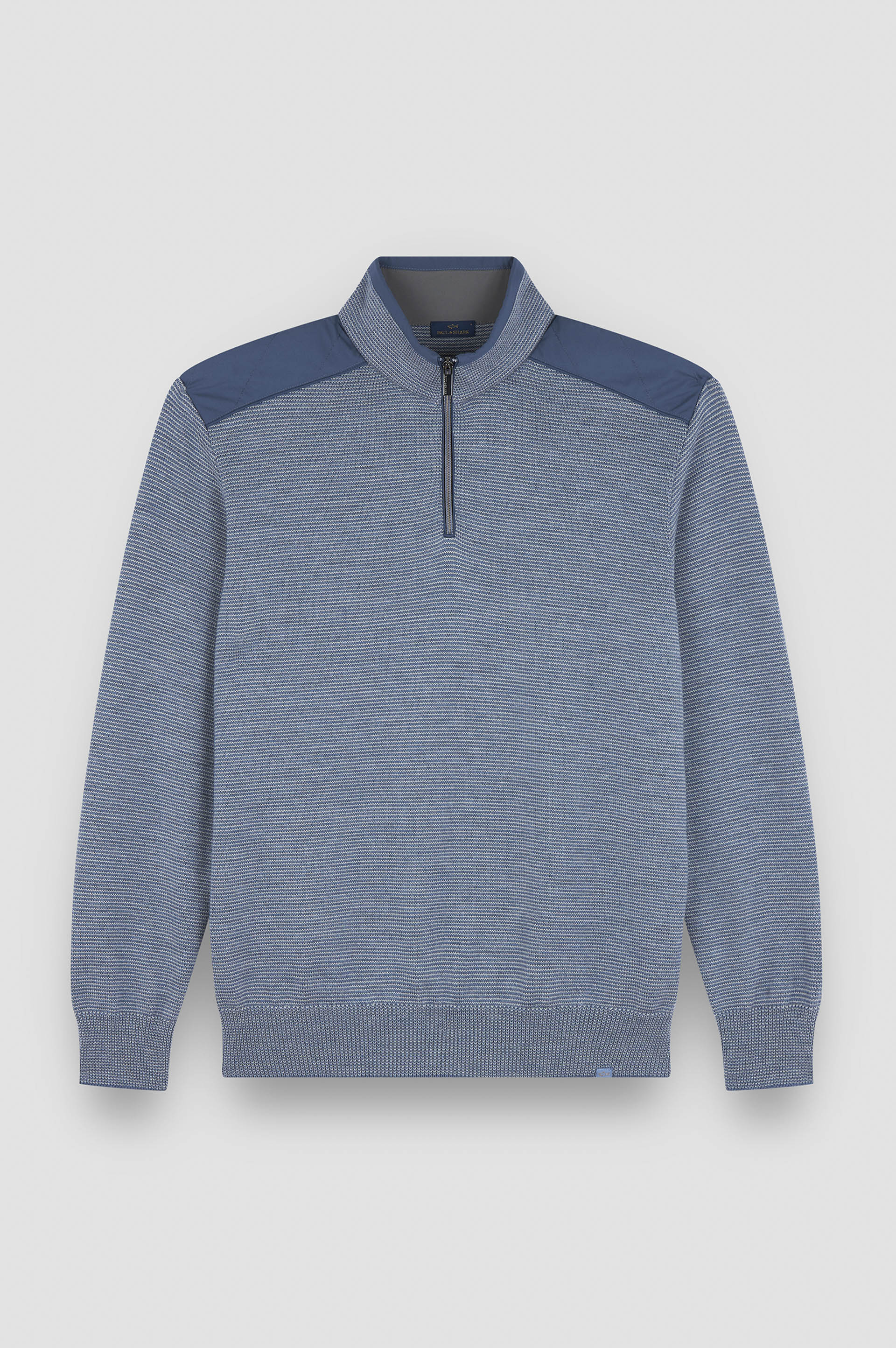 Paul & Shark Half-zip Typhoon® Platinum Sweater in Soft Cool Touch Wool - Vapor Blue 15311133-200-f-v