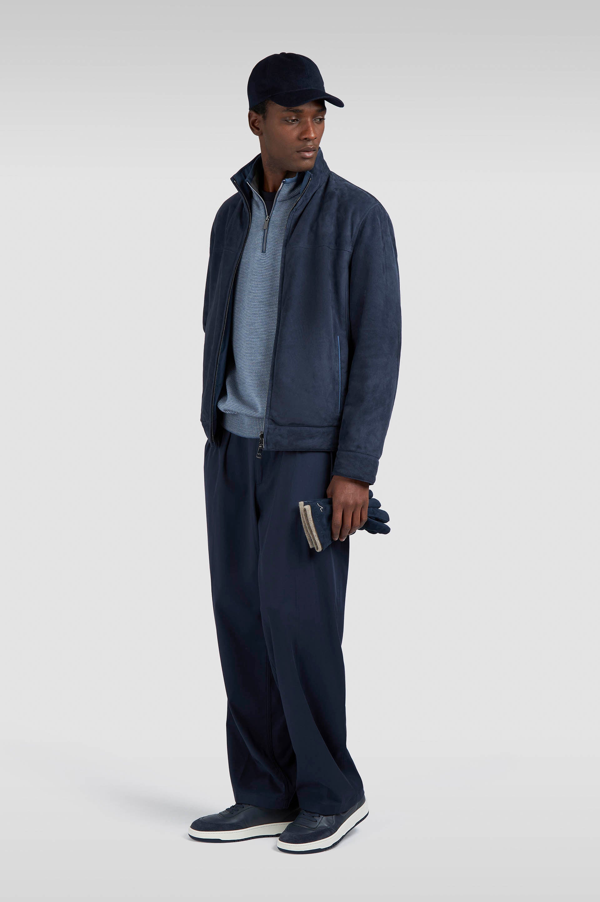 Paul & Shark Half-zip Typhoon® Platinum Sweater in Soft Cool Touch Wool - Vapor Blue 15311133-200-lf-v