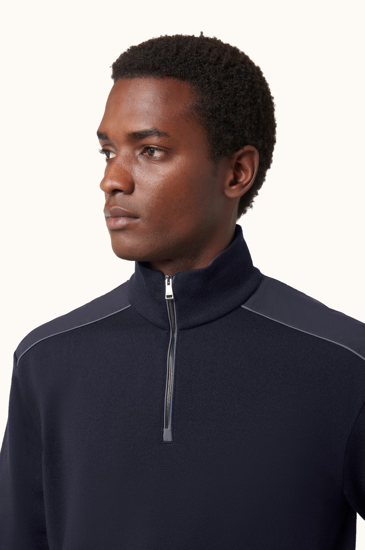 Paul & Shark Wool Half-Zip Sweater with Typhoon Details - Blue 16311153-050-ad