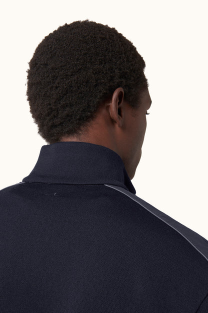 Paul & Shark Wool Half-Zip Sweater with Typhoon Details - Blue 16311153-050-ad2