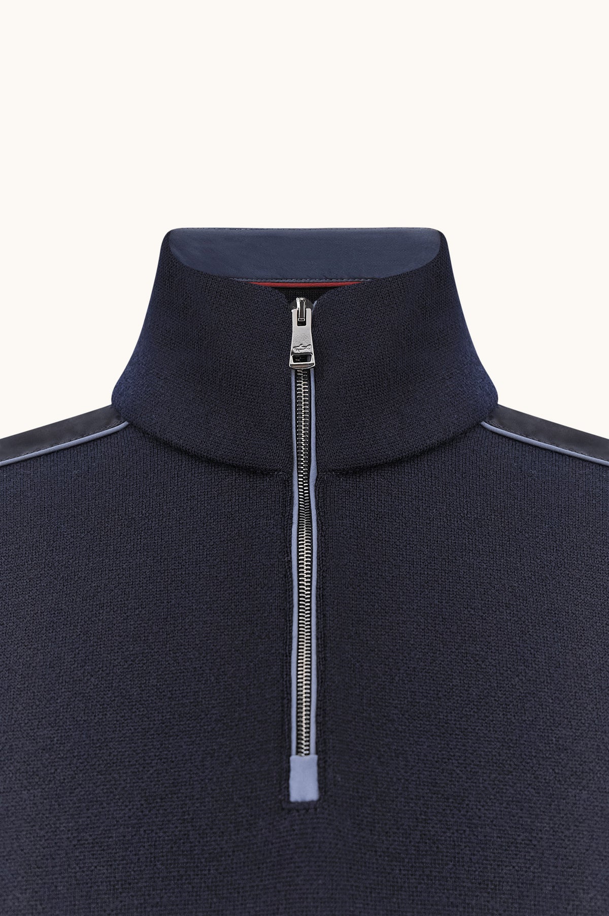 Paul & Shark Wool Half-Zip Sweater with Typhoon Details - Blue 16311153-050-d