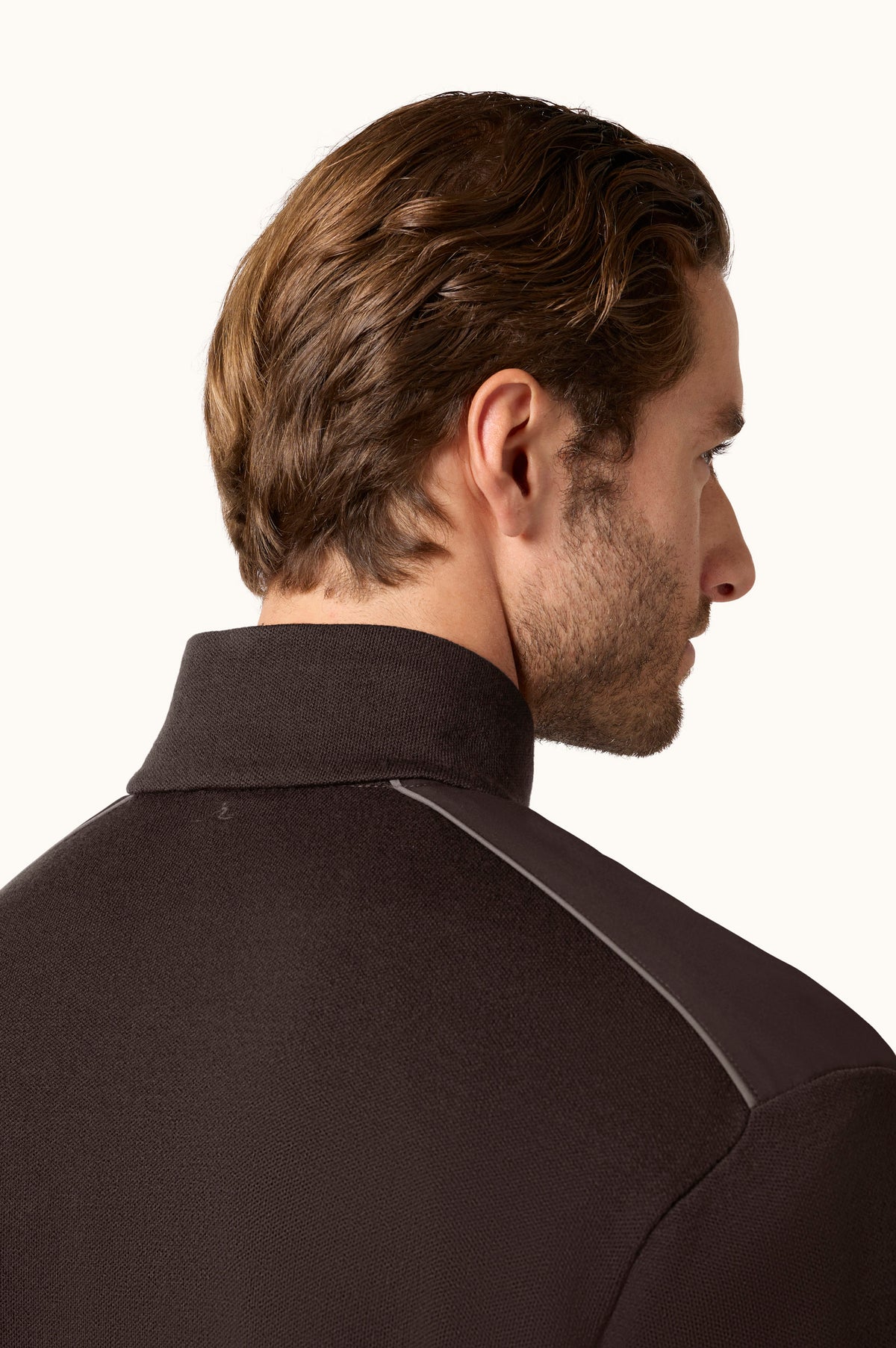 Paul & Shark Wool Half-Zip Sweater with Typhoon Details - Coffee 16311153-494-ad2