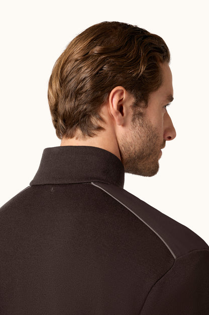 Paul & Shark Wool Half-Zip Sweater with Typhoon Details - Coffee 16311153-494-ad2
