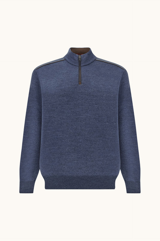 Paul & Shark Wool Half-Zip Sweater with Typhoon Details - Versilia Light Blue 16311153-635-f