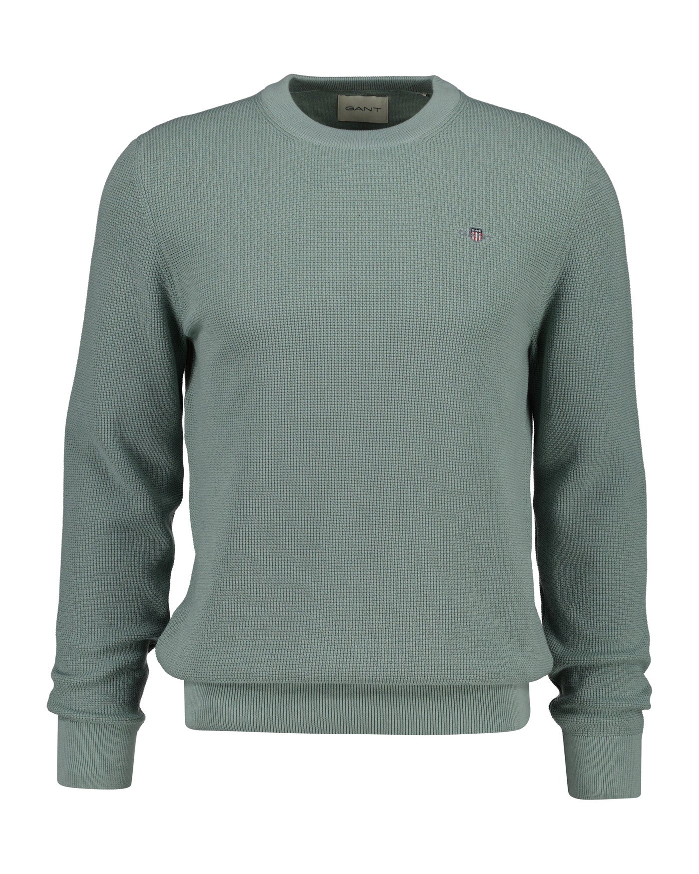 Gant Micro-Textured Cotton Crew Neck Jumper 1774627436_2799_018913_GREEN