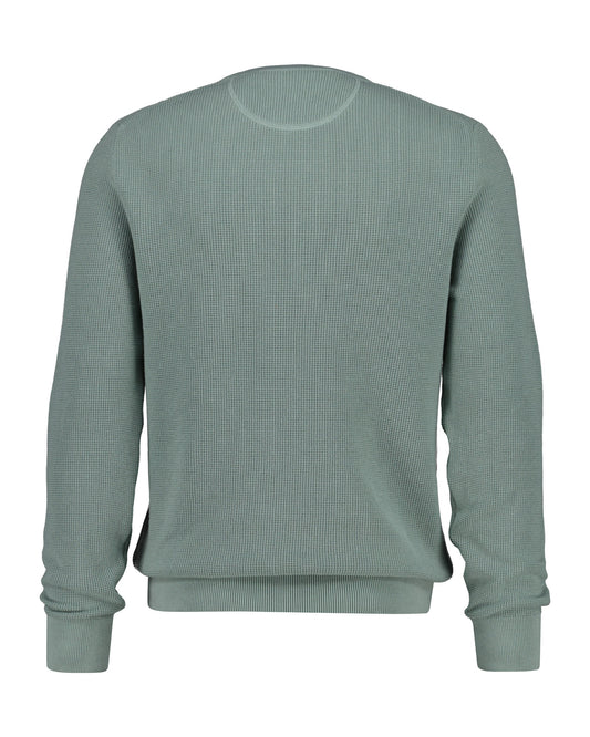 Gant Micro-Textured Cotton Crew Neck Jumper - Green 1774627453_3025_018913_GREEN_alternate