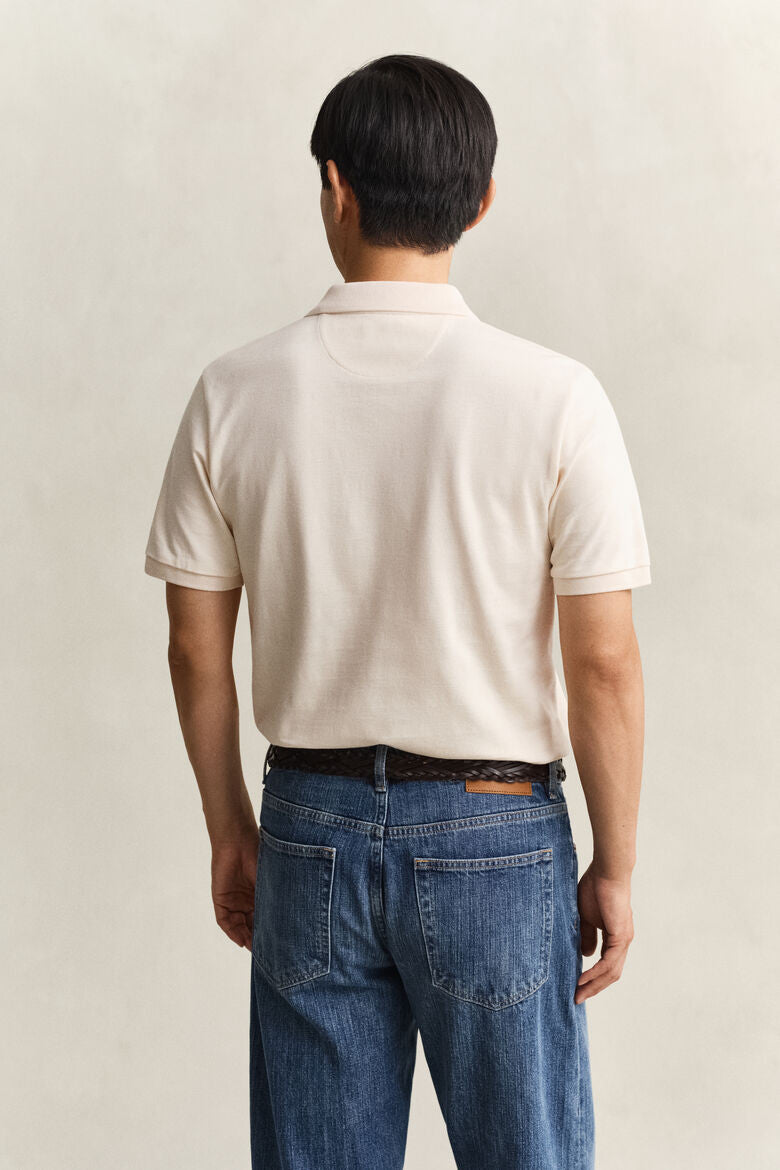 Gant Texture Stripe Short Sleeve Polo 1774630311_0691_018906_CREAM_alternate