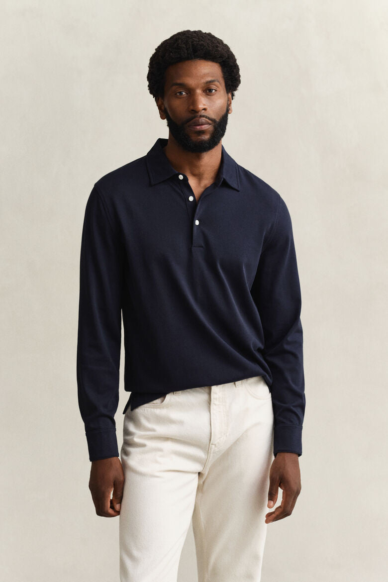 Gant Pima Cotton Long Sleeve Polo 3XL 1775577243_876_018903_EVENING_BLUE