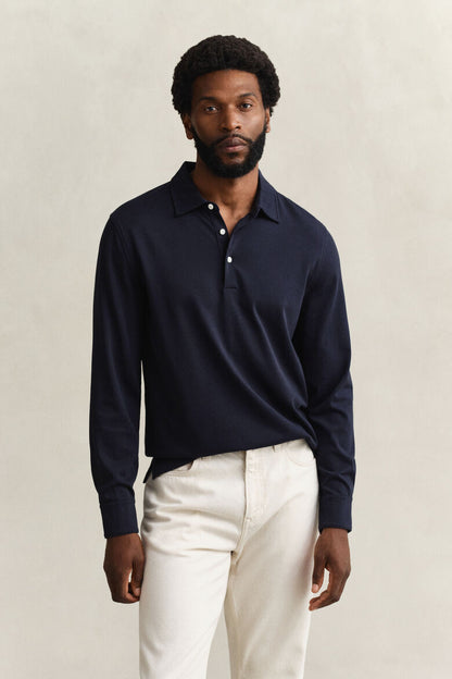 Gant Pima Cotton Long Sleeve Polo 3XL 1775577243_876_018903_EVENING_BLUE