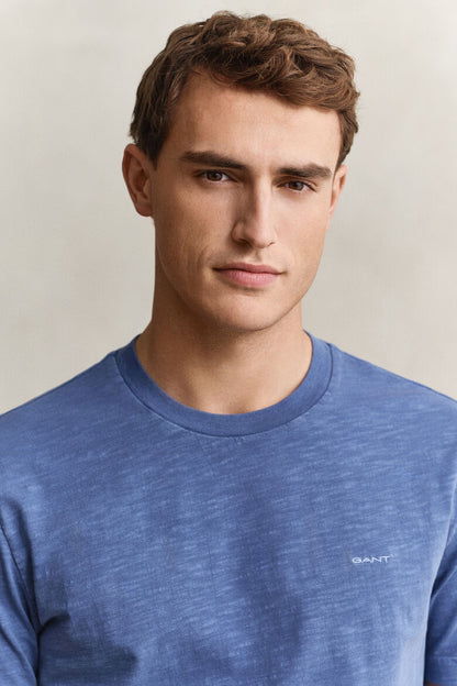 Gant Washed Slub Short Sleeve T-Shirt 1775642066_2013_019191_VINTAGE_BLUE_alternate