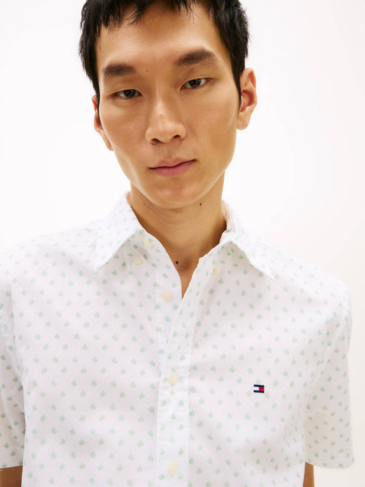 Tommy Hilfiger Flex Poplin Print Short Sleeve Shirt 1775916750_7396_019221_WHITE