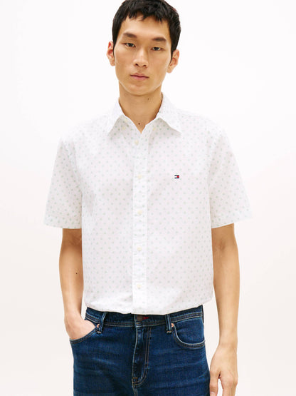 Tommy Hilfiger Flex Poplin Print Short Sleeve Shirt 1775916768_1641_019221_WHITE_alternate
