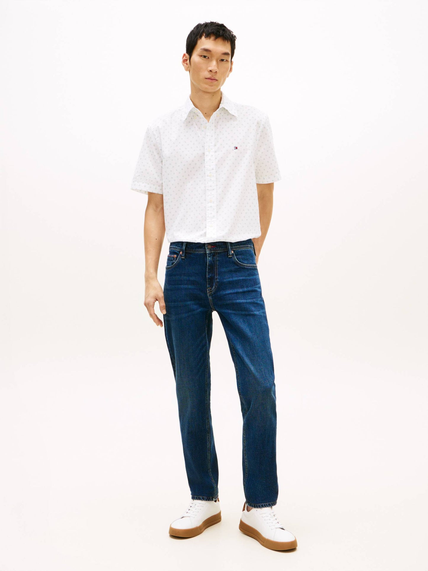 Tommy Hilfiger Flex Poplin Print Short Sleeve Shirt 1775916768_7763_019221_WHITE_alternate
