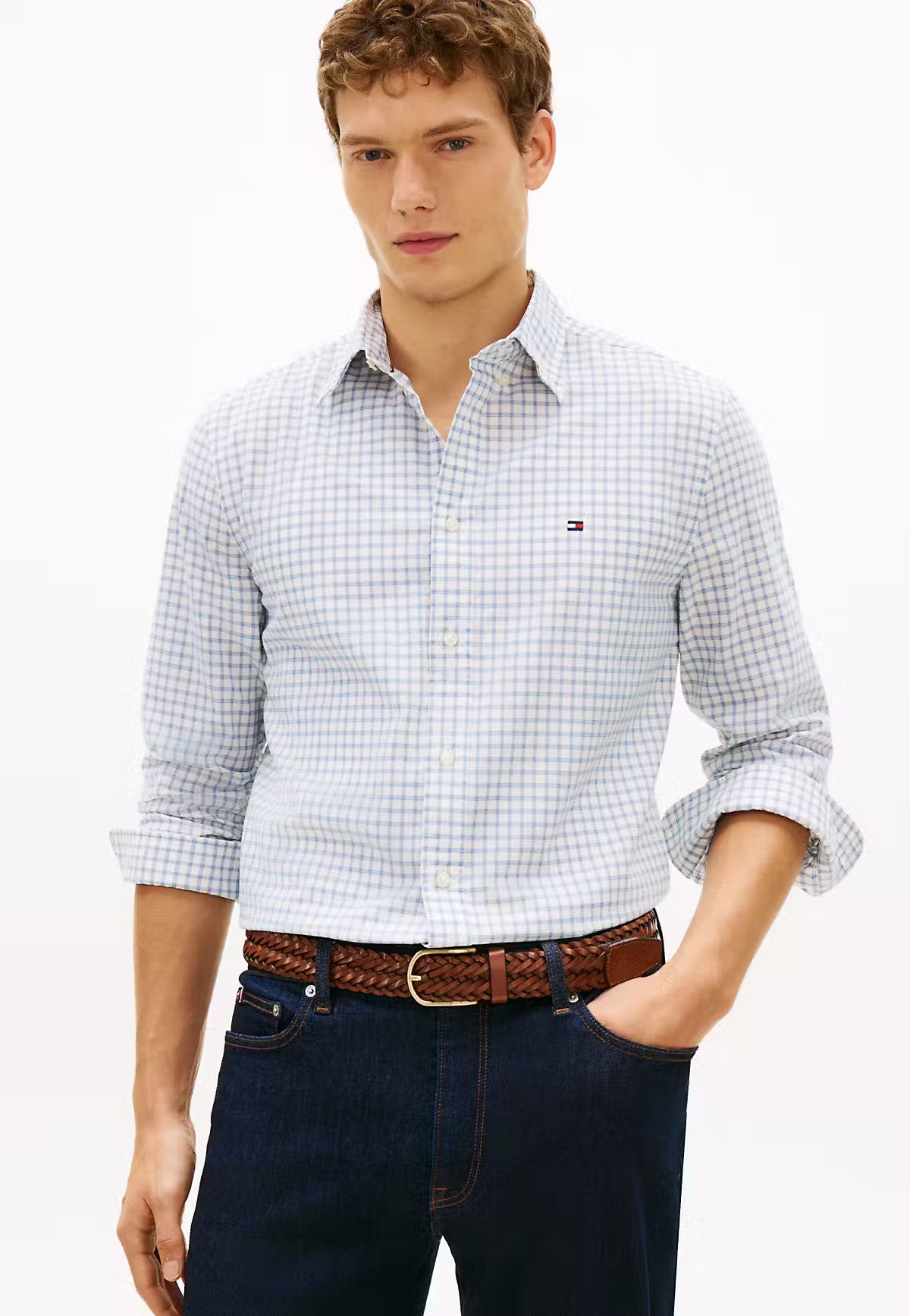 Tommy Hilfiger Regular Fit Check Poplin Shirt XXL 1776007091_9667_019216_WHITEBLUE