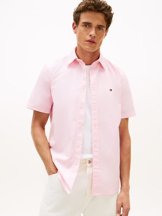 Tommy Hilfiger Flex Poplin Houndstooth Short Sleeve Shirt 1776272797_3161_019222_LIGHT_PINK_alternate