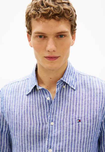 Tommy Hilfiger Regular Fit Bengal Stripe Linen Shirt 1776327650_7214_019219_BLUEWHITE_alternate