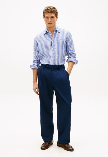 Tommy Hilfiger Regular Fit Bengal Stripe Linen Shirt 1776327651_1686_019219_BLUEWHITE_alternate