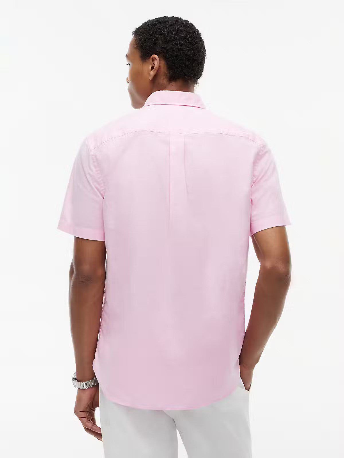 Tommy Hilfiger Light Oxford Solid Button Down Short Sleeve Shirt 1776340893_1517_019206_ROSE_alternate