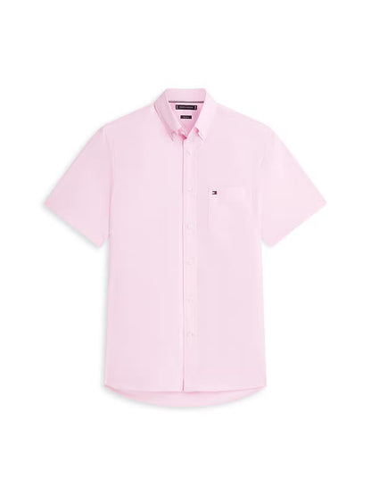 Tommy Hilfiger Light Oxford Solid Button Down Short Sleeve Shirt 1776340893_3846_019206_ROSE_alternate