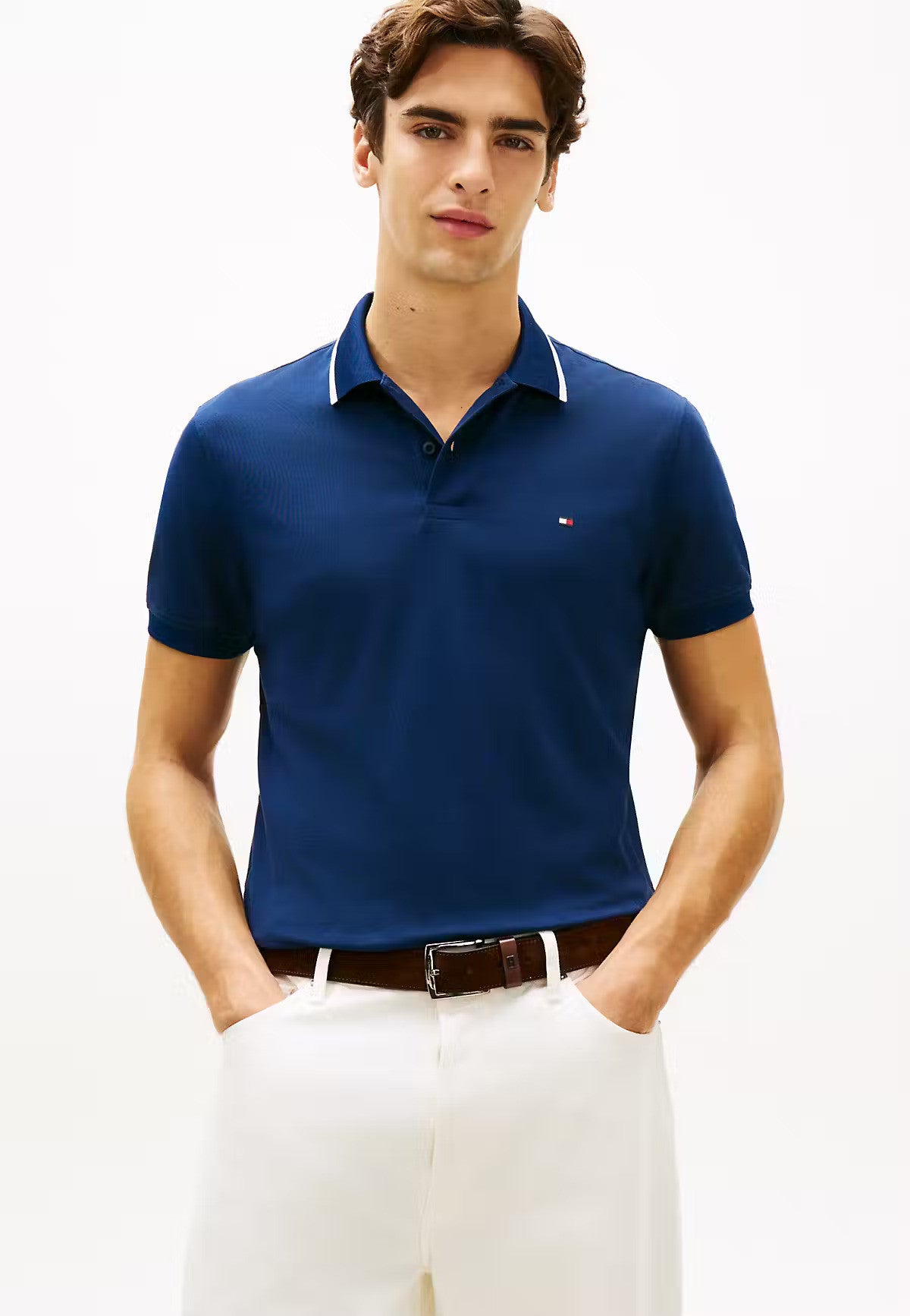 Tommy Hilfiger Performance Tipped Polo Shirt XXL 1776636476_0442_019184_CARBON_NAVY