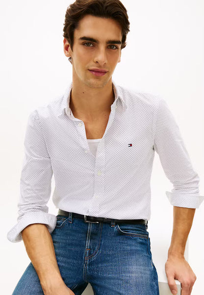 Tommy Hilfiger Flex Poplin Fake Solid Slim Fit Shirt 1776777017_0153_019182_WHITE_alternate
