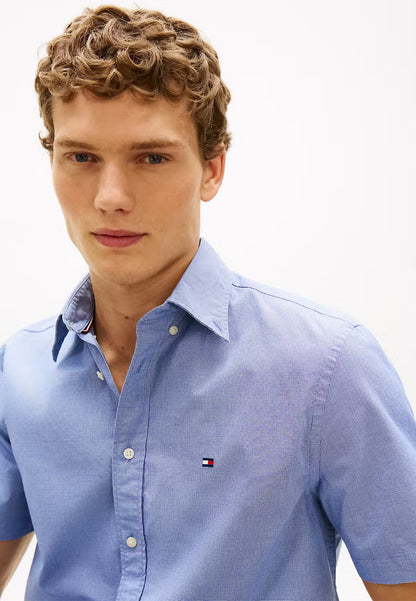Flex Poplin Houndstooth Short Sleeve Shirt – Regenerative Cotton Blend 1776956948_9698_019176_LIGHT_BLUE_alternate