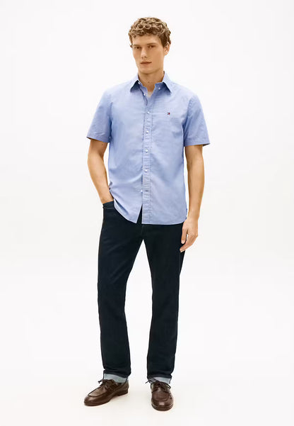 Flex Poplin Houndstooth Short Sleeve Shirt – Regenerative Cotton Blend 1776956949_3546_019176_LIGHT_BLUE_alternate