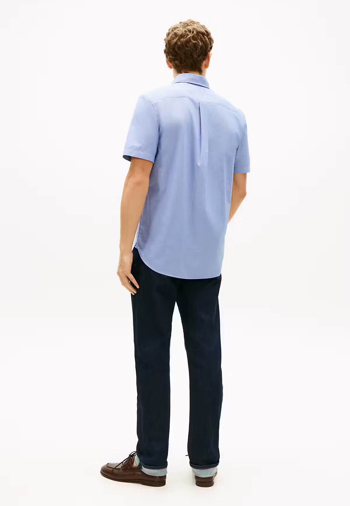 Flex Poplin Houndstooth Short Sleeve Shirt – Regenerative Cotton Blend 1776956949_6681_019176_LIGHT_BLUE_alternate