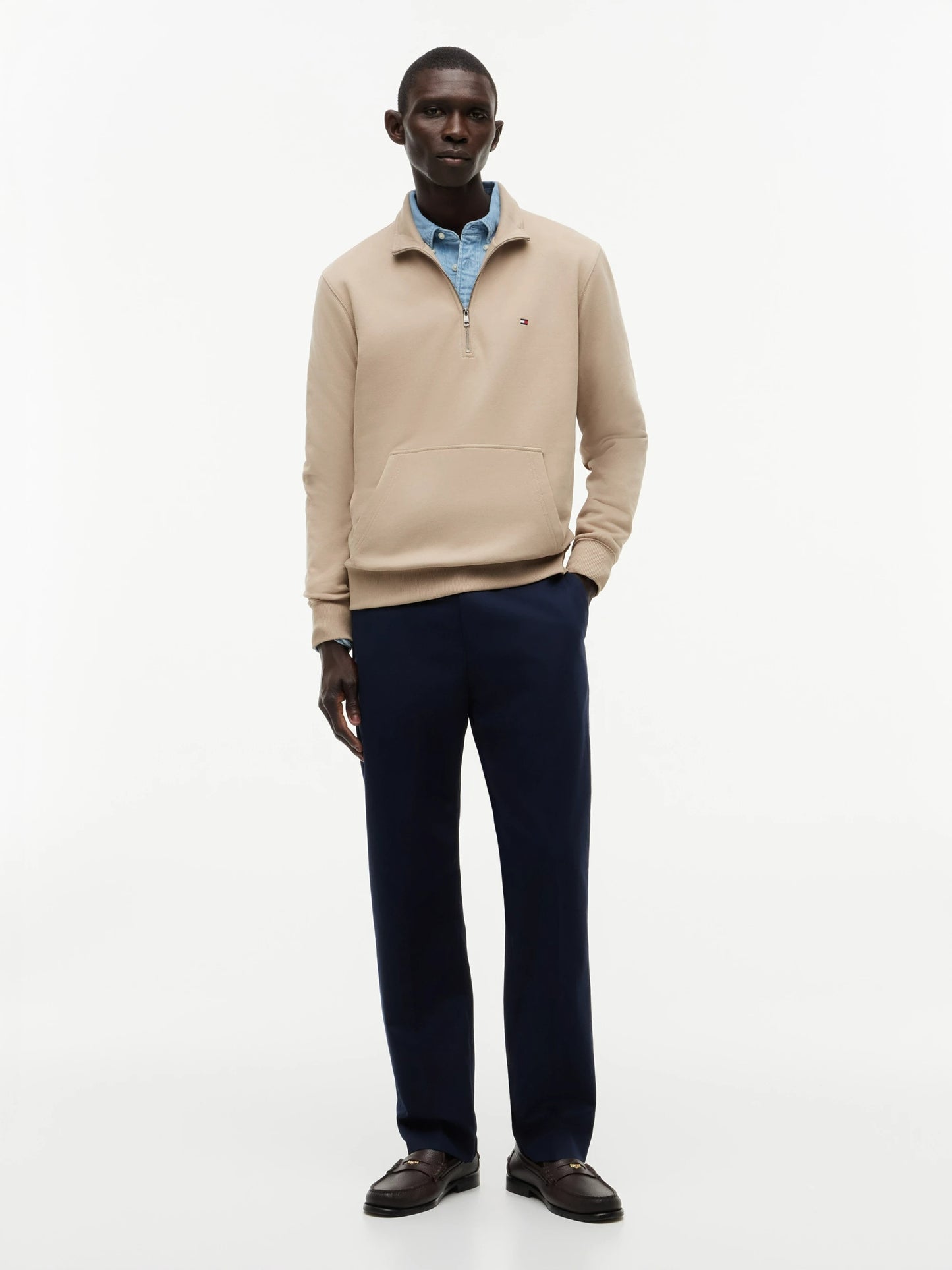 Essential 1/4 Zip Terry Knit in Heather Grey – Elevated Essentials BK 1778142870_9497_019297_BATIQUE_KHAK_alternate
