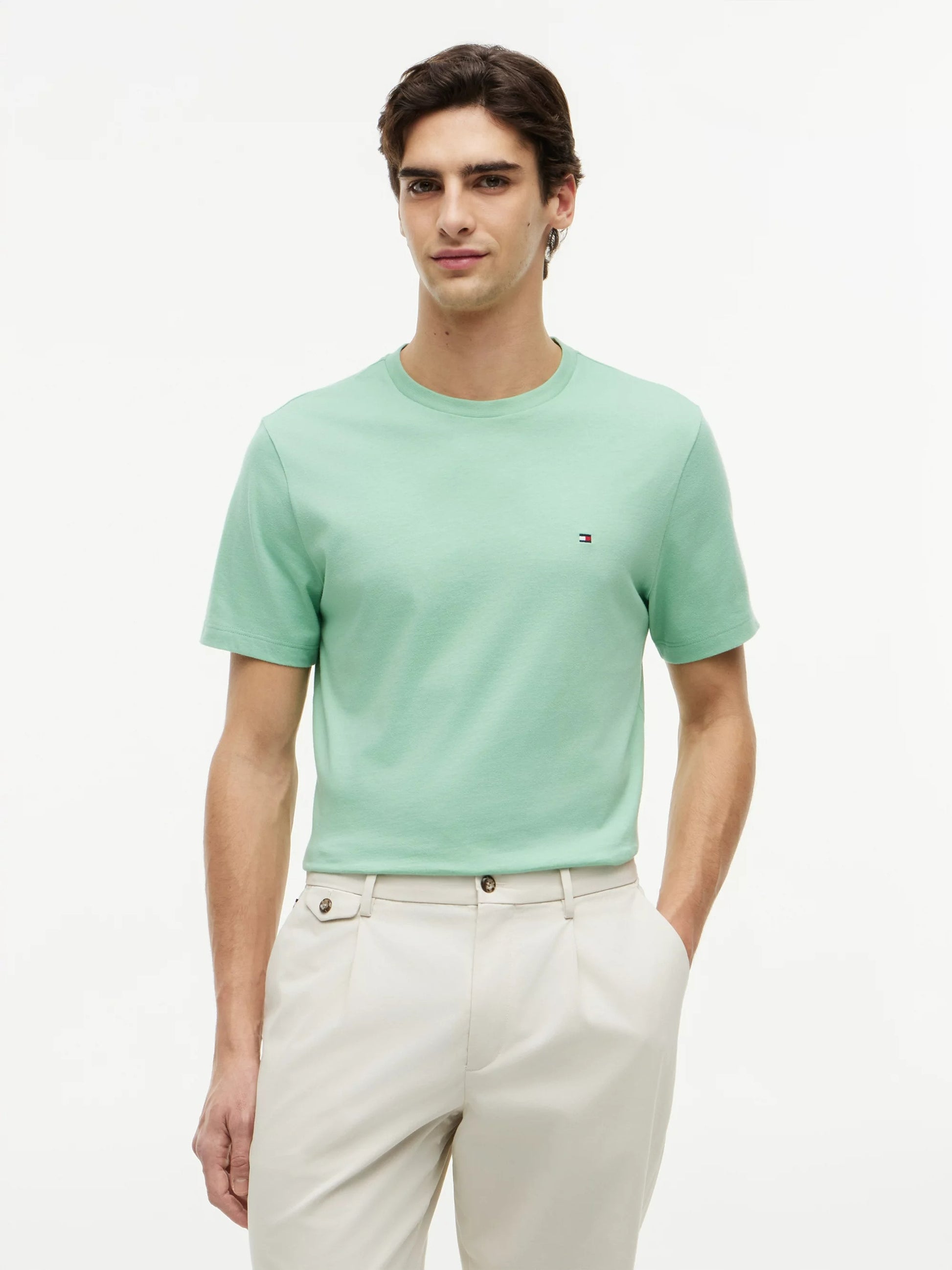 Essential Seasonal Regular Fit Solid Tee – 100% Regenerative Cotton-GREEN 1778144583_3716_019304_GREEN_alternate
