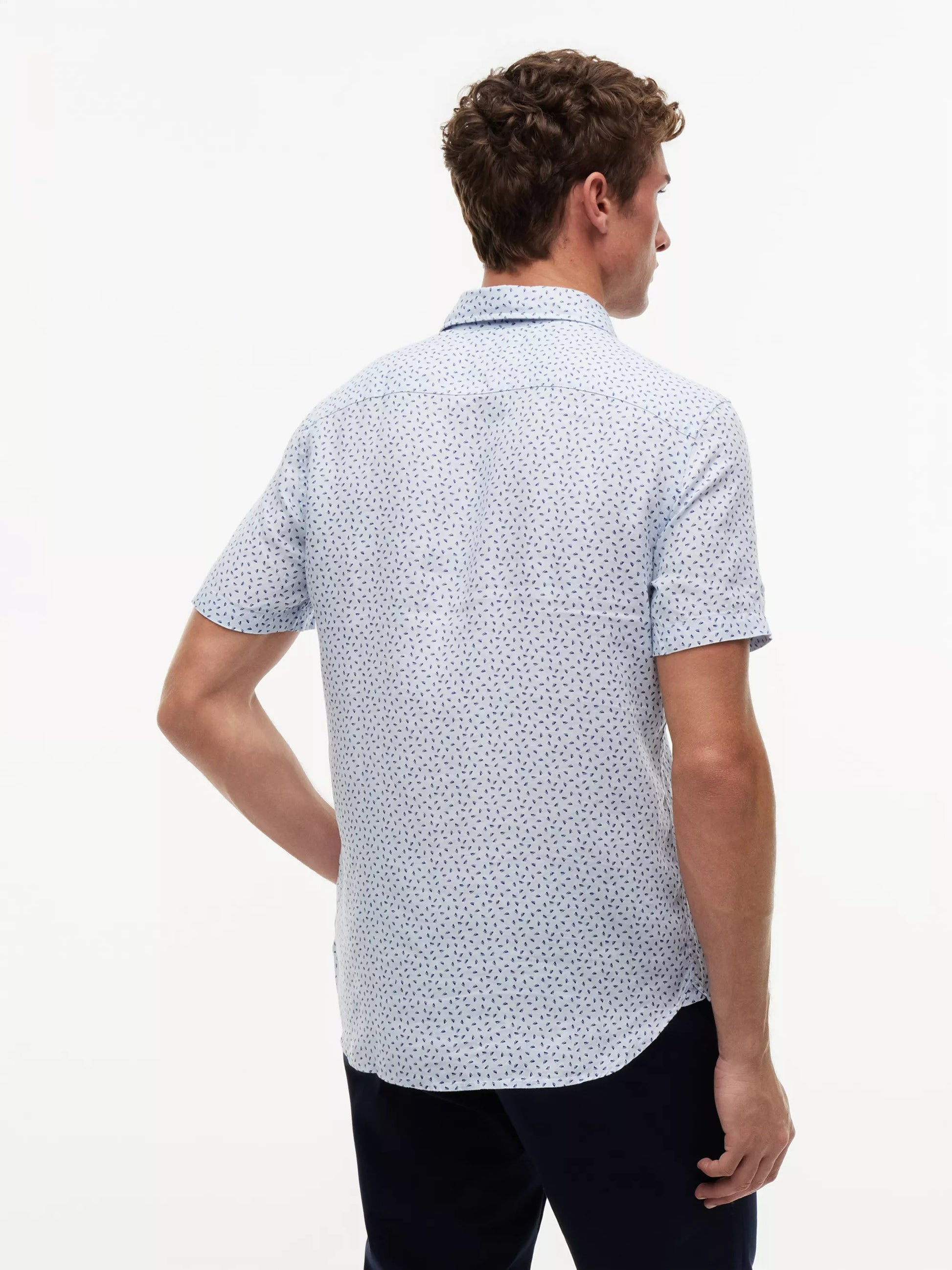 Linen Sailing Print Short Sleeve Shirt – 100% Linen Regular Fit-LB 1778145561_6204_019308_LIGHT_BLUE_alternate