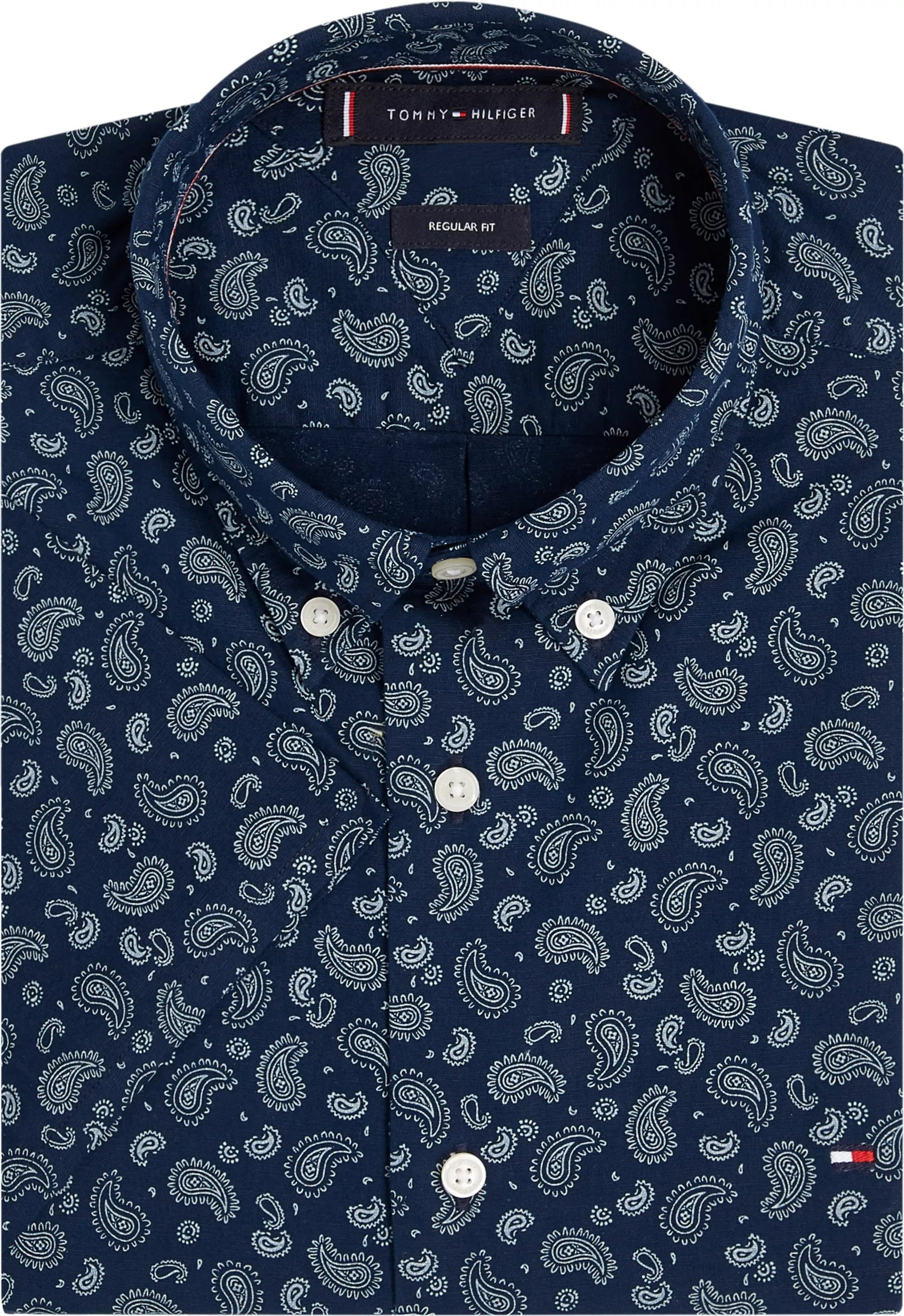 Cotton Linen Paisley Short Sleeve Shirt – Regular Fit-MS 26 1778145820_1046_019321_MIDNIGHT_SKY