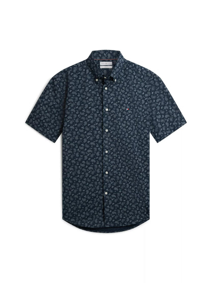 Cotton Linen Paisley Short Sleeve Shirt – Regular Fit-MS 26 1778145832_1969_019321_MIDNIGHT_SKY_alternate