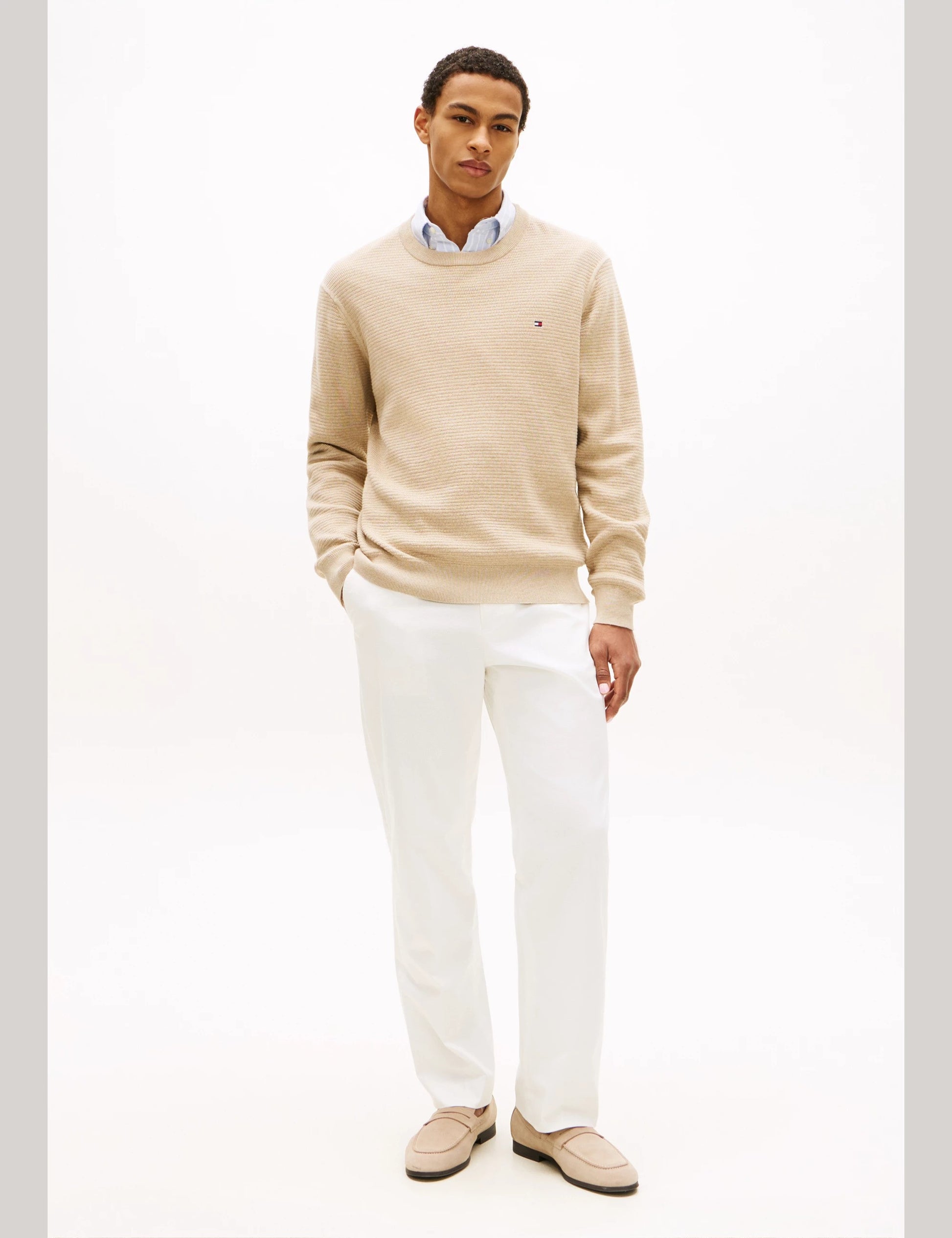 Seasonal Structure Crew Neck Sweater – 100% Organic Cotton-TAN 1778156010_6282_019166_TAN_alternate