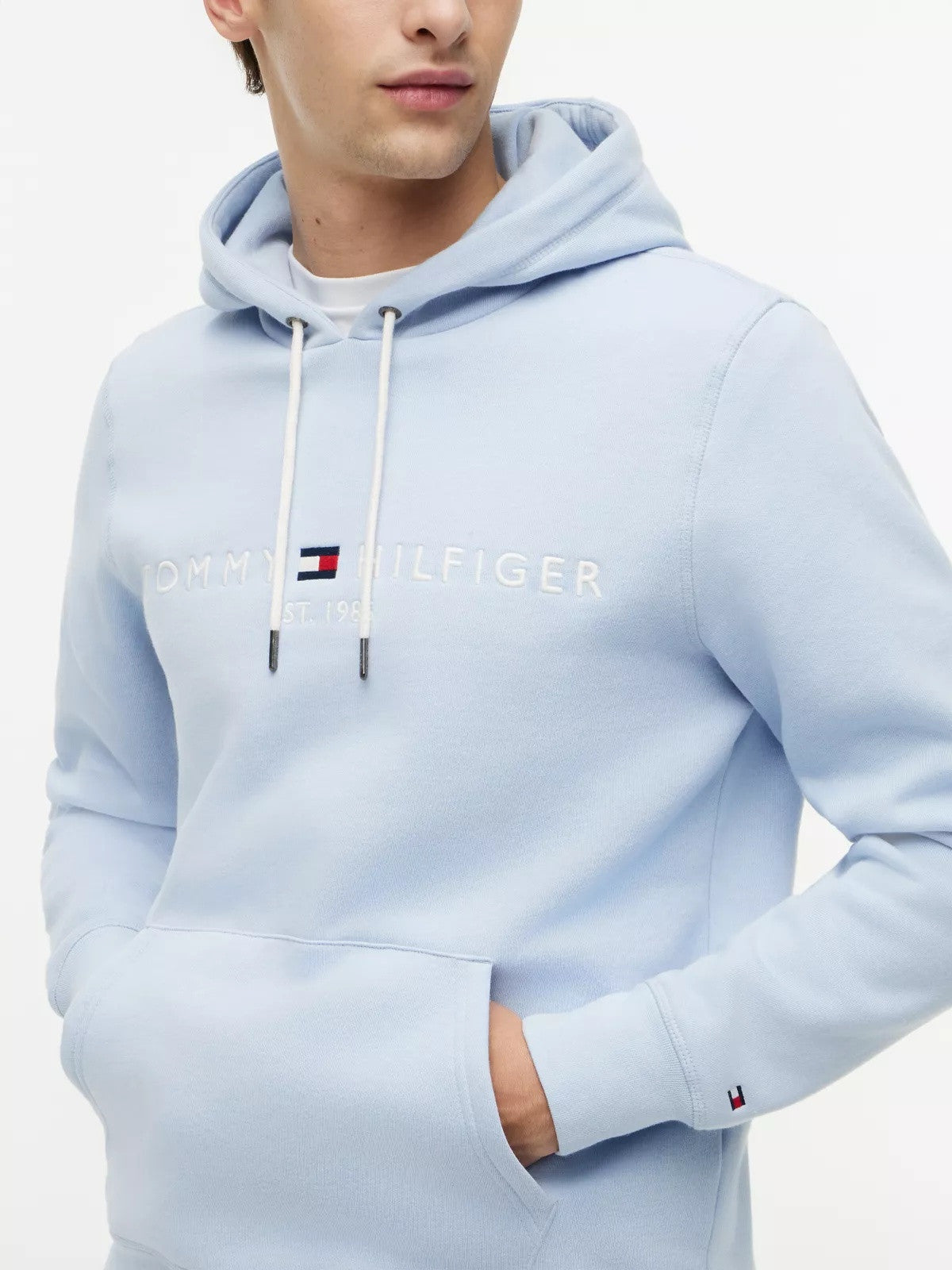 Tommy Logo Flex Fleece Hoody – Transitional Organic Cotton XL 1778160672_9966_019171_SKY