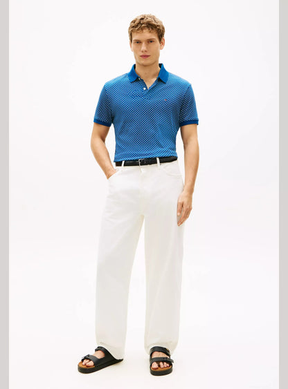 Tommy Hilfiger All-Over Print Interlock Regular Fit Polo Shirt-SLATE BLUE/W 1778229828_9118_019156_SLATE_BLUEW_alternate
