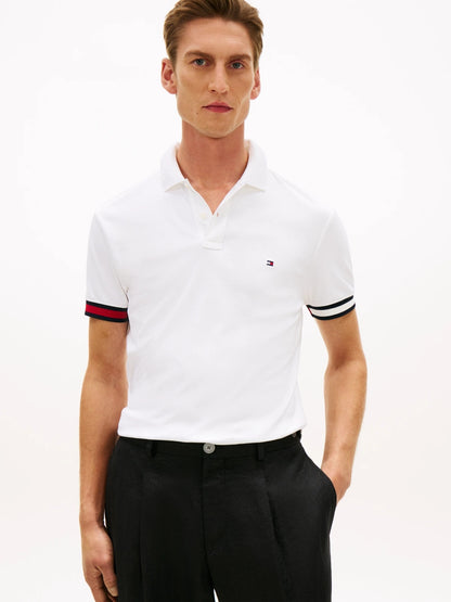 Tommy Hilfiger RWB Cuff Liquid Touch Slim Fit Polo Shirt - White L 1778487064_8119_019155_WHITE