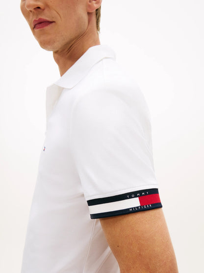 Tommy Hilfiger RWB Cuff Liquid Touch Slim Fit Polo Shirt - White 1778487079_8005_019155_WHITE_alternate