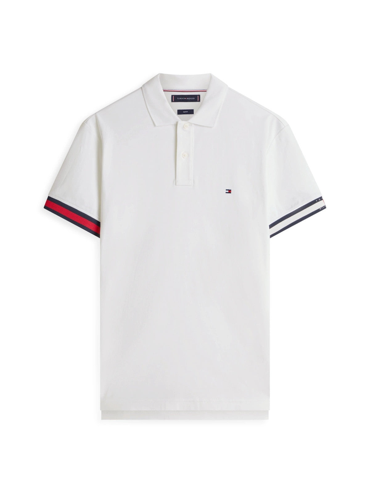 Tommy Hilfiger RWB Cuff Liquid Touch Slim Fit Polo Shirt - White 1778487080_4568_019155_WHITE_alternate