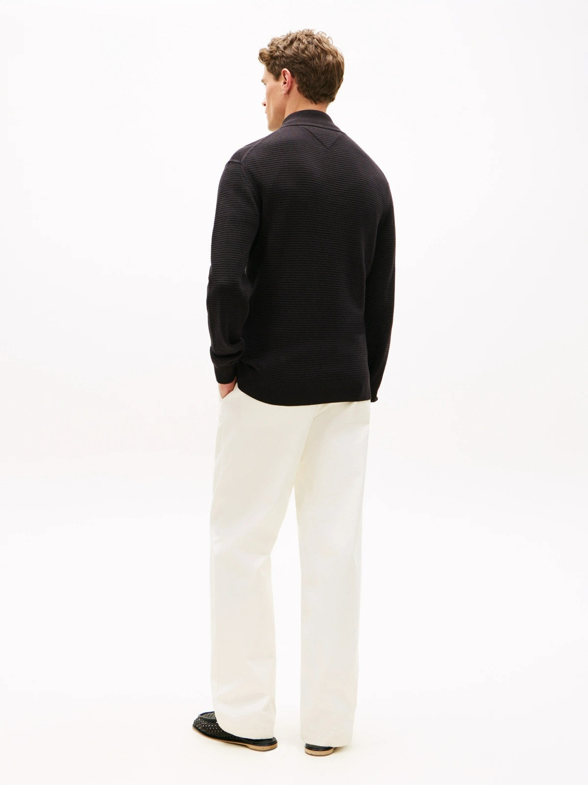 Tommy Hilfiger Textured Quarter-Zip Mock Neck Jumper - Black 1778491329_1377_019085_BLACK_alternate