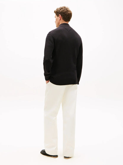Tommy Hilfiger Textured Quarter-Zip Mock Neck Jumper - Black 1778491329_1377_019085_BLACK_alternate